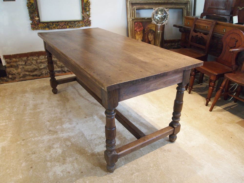 Table refectory Farmhouse dining French Chestnut c1890 View VIII