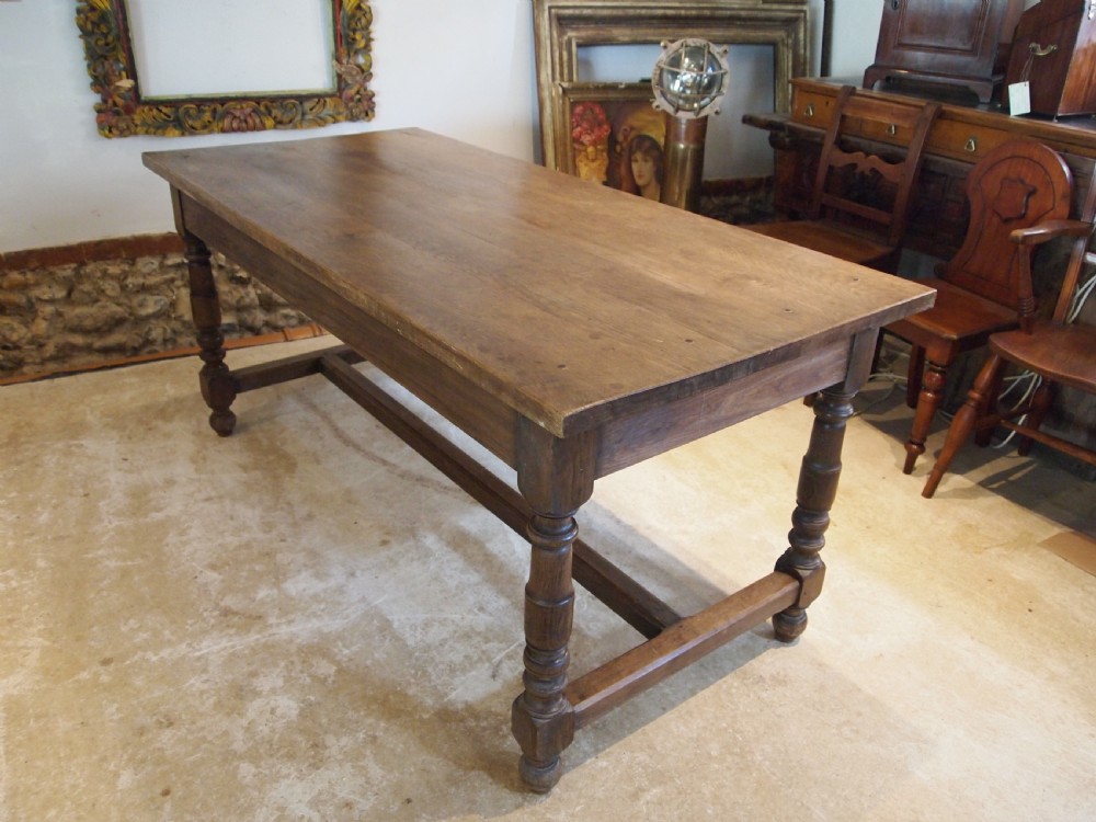 Table refectory Farmhouse dining French Chestnut c1890 View IX