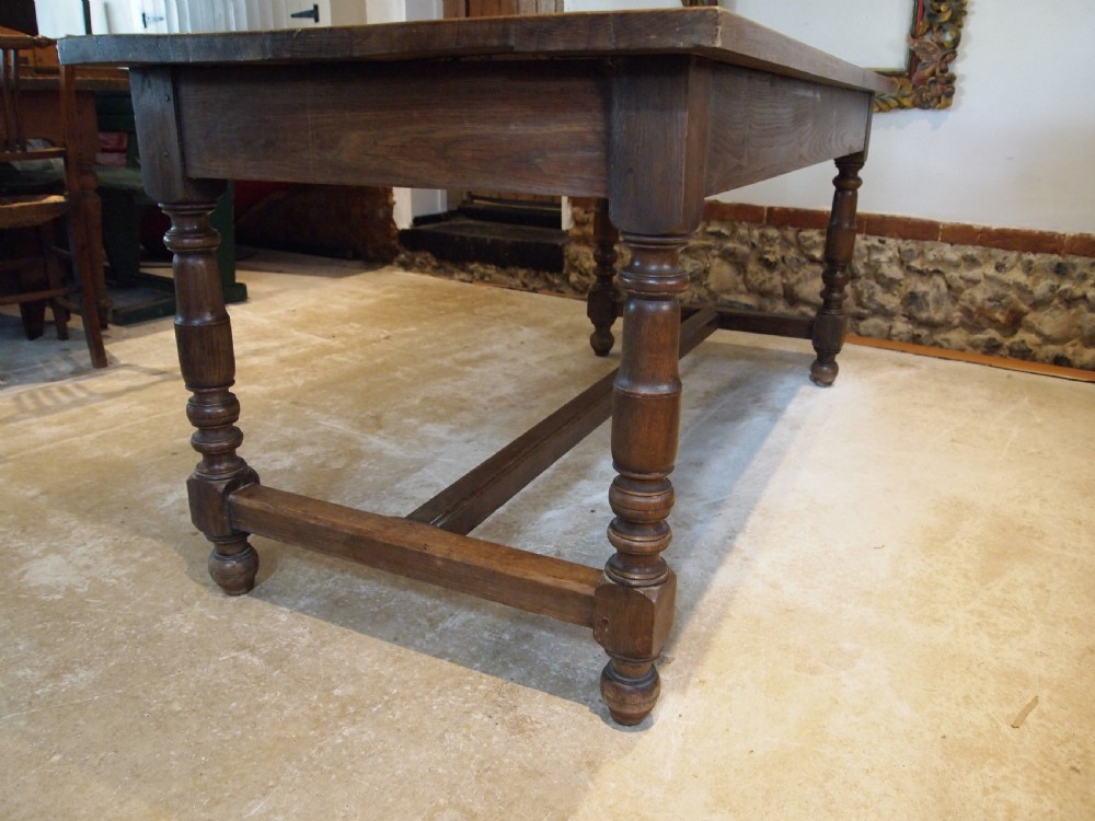 Table refectory Farmhouse dining French Chestnut c1890 View X