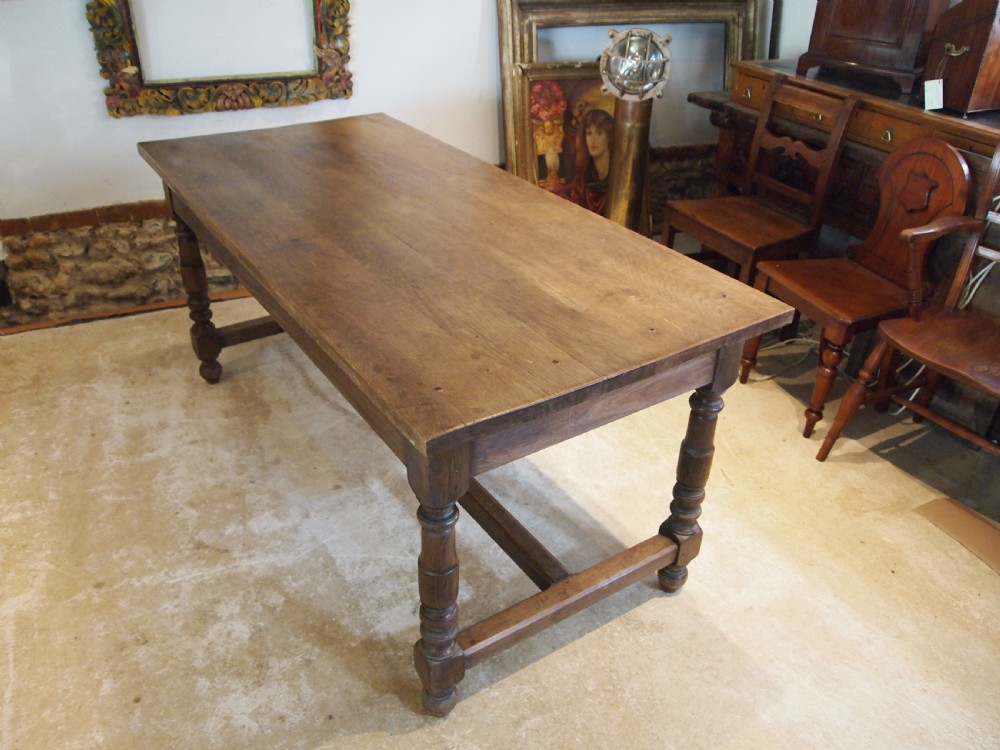 Table refectory Farmhouse dining French Chestnut c1890 View XIII