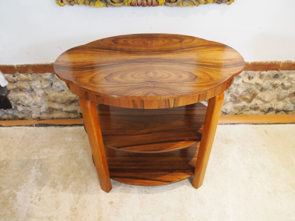 Table Art Deco Walnut lamp hall side console c1920 View II