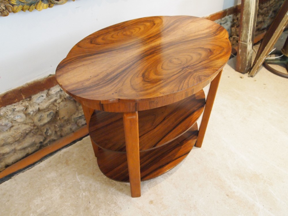 Table Art Deco Walnut lamp hall side console c1920 View III