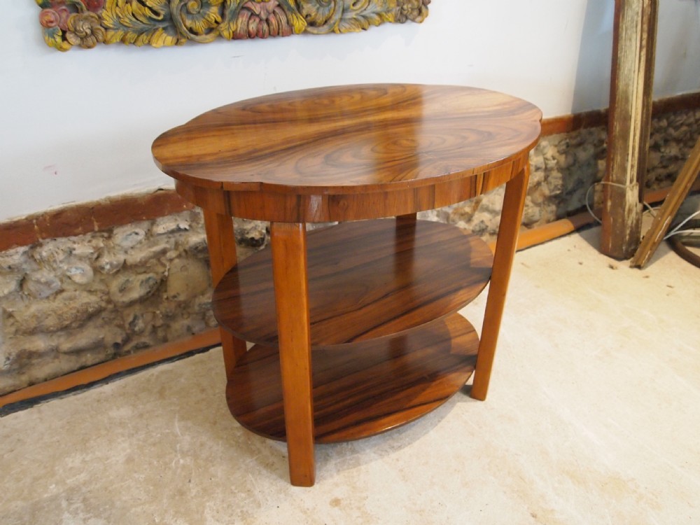 Table Art Deco Walnut lamp hall side console c1920 View VIII