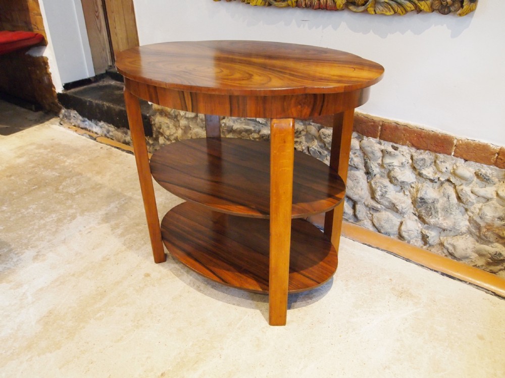 Table Art Deco Walnut lamp hall side console c1920 View IX
