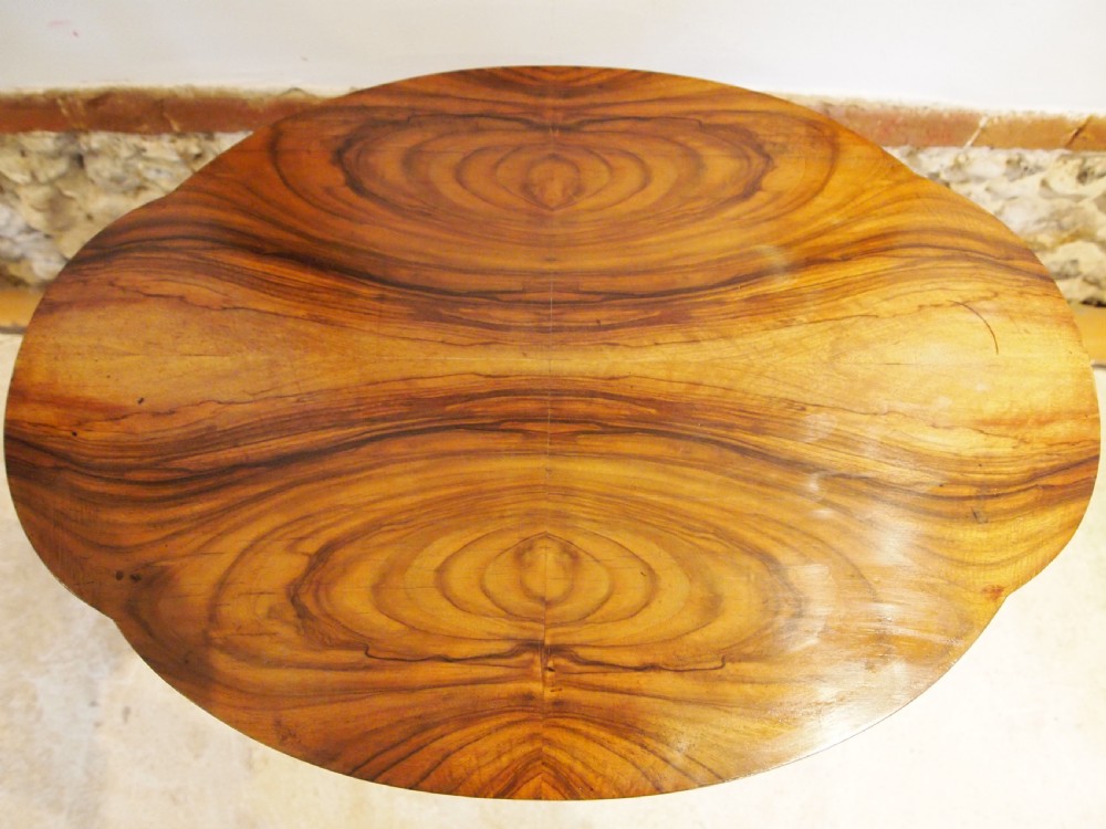 Table Art Deco Walnut lamp hall side console c1920 View X
