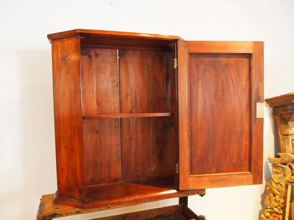 Cupboard cabinet Arts and Crafts penwork fruitwood c1900 View V