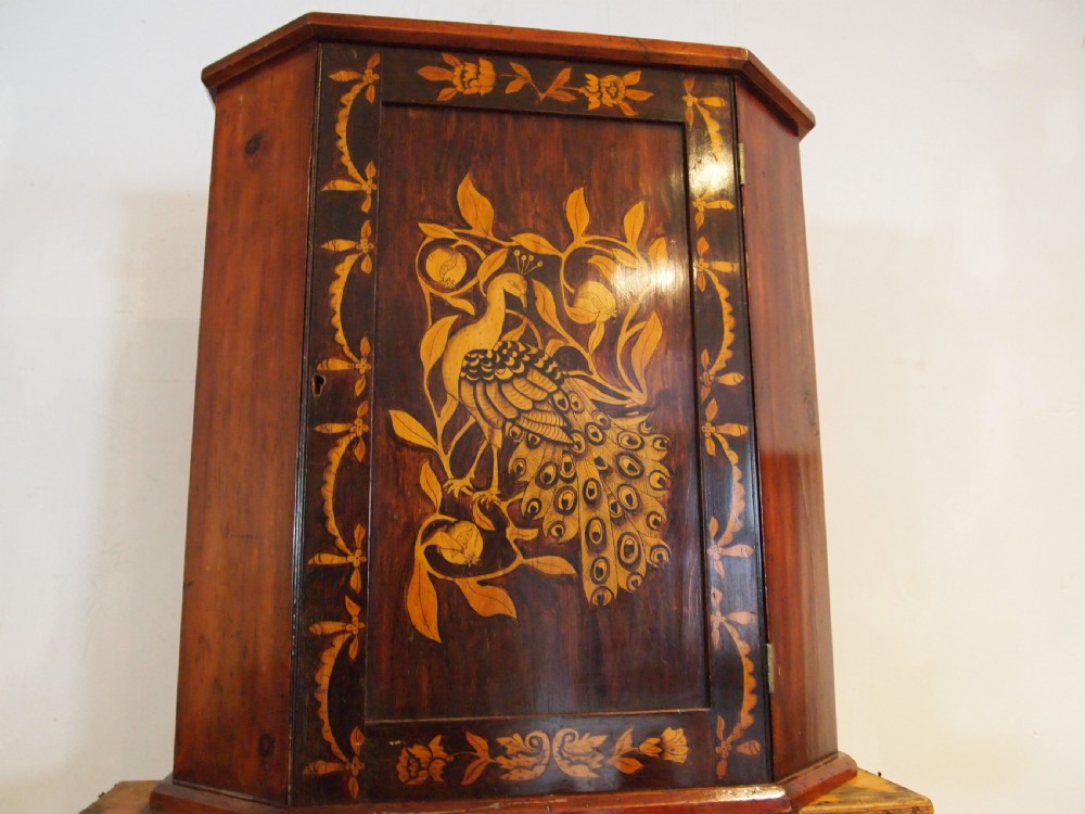 Cupboard cabinet Arts and Crafts penwork fruitwood c1900 View IX