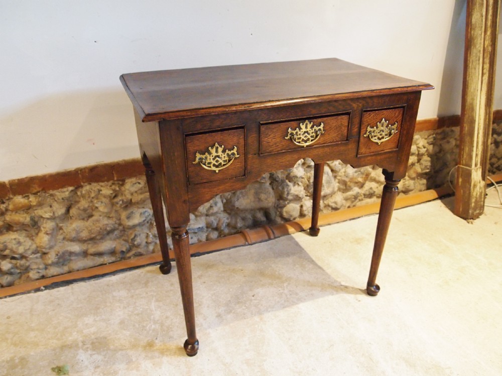 Table superb lowboy George III Oak c1770 View XII