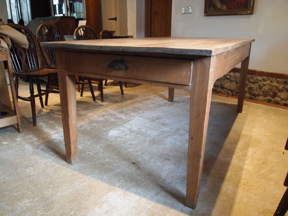 Table refectory farmhouse Victorian scrub top c1890 View IV
