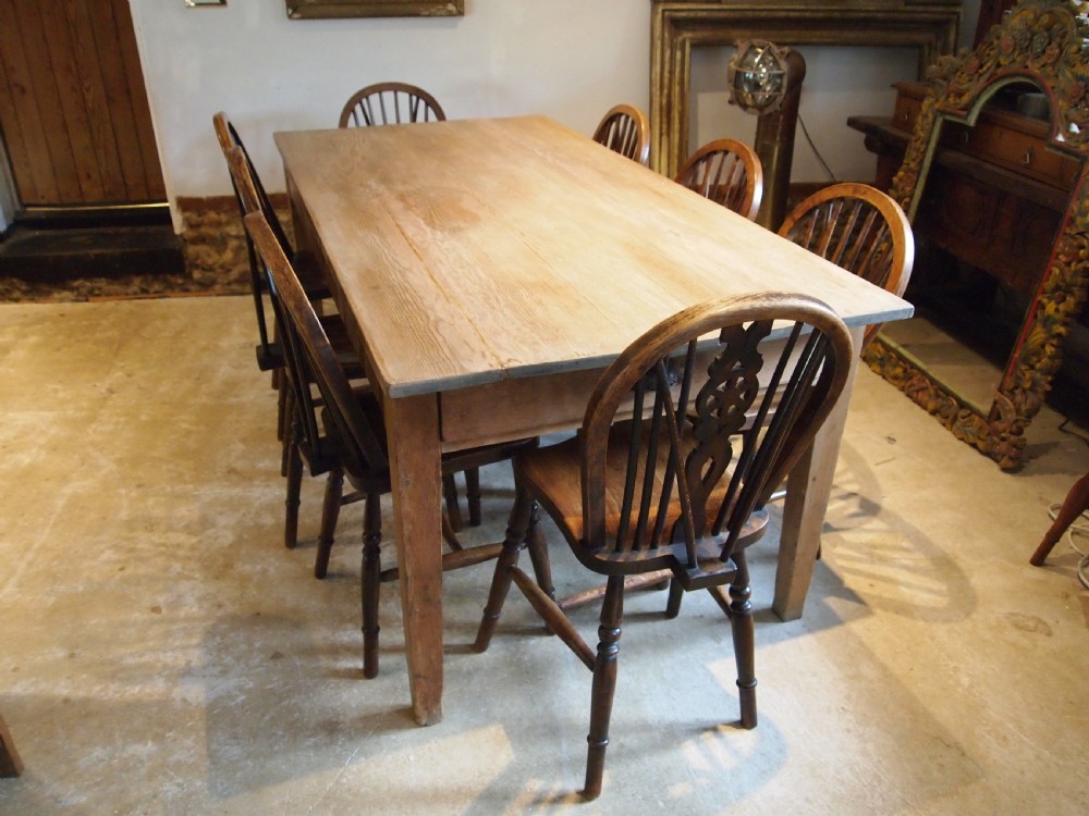 Table refectory farmhouse Victorian scrub top c1890 View V