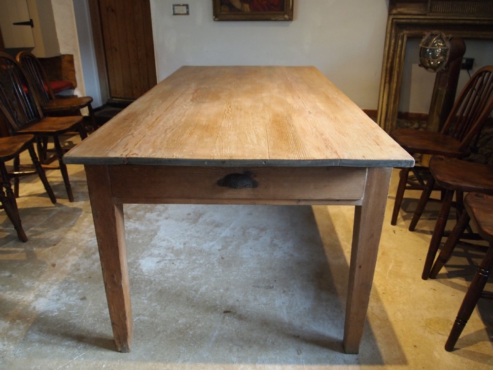 Table refectory farmhouse Victorian scrub top c1890 View IX