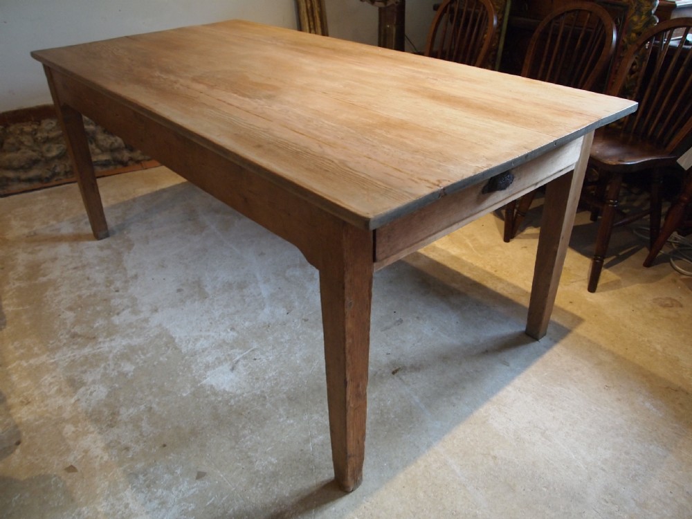 Table refectory farmhouse Victorian scrub top c1890 View XI