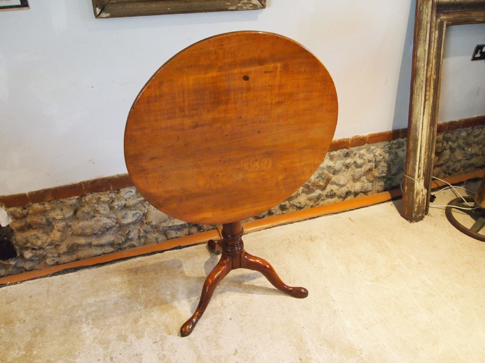 Table very rare George III Apple wood tilt top table c1780 View XII