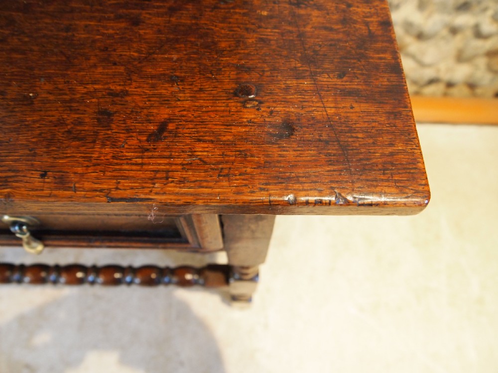 Table Charles II Oak side hall lowboy c1680 View V