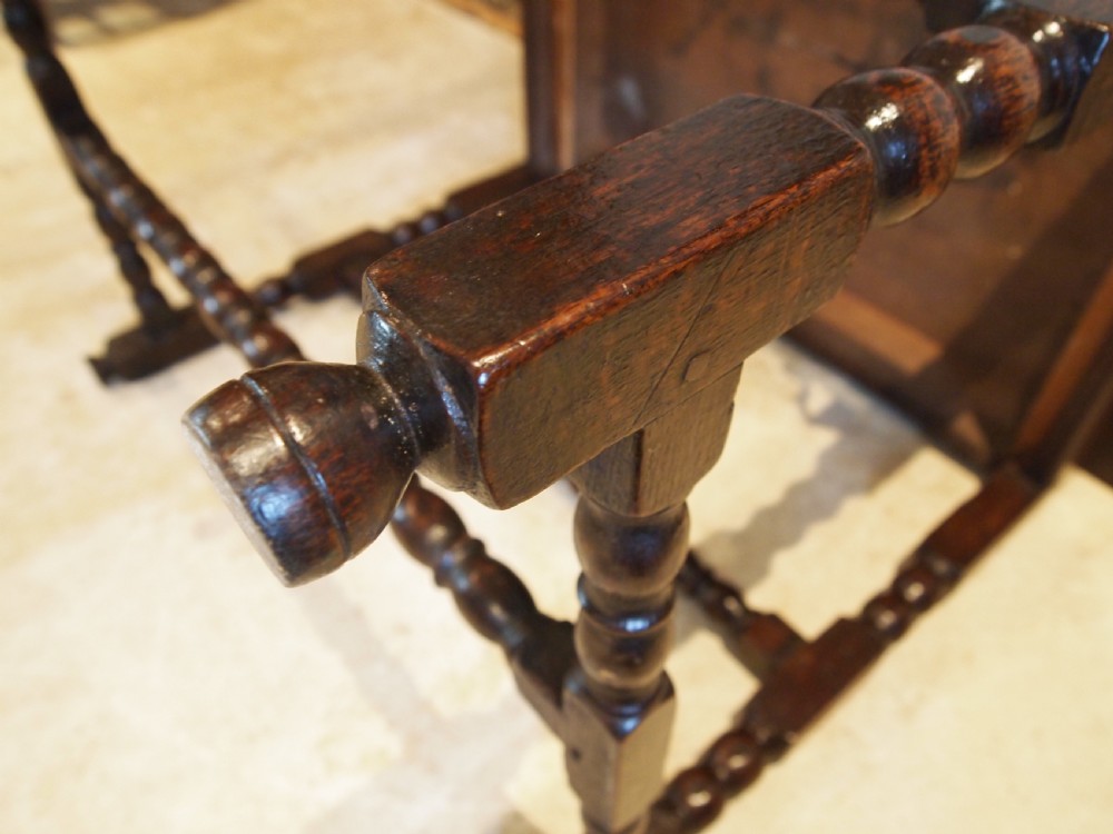 Table Charles II Oak side hall lowboy c1680 View VIII