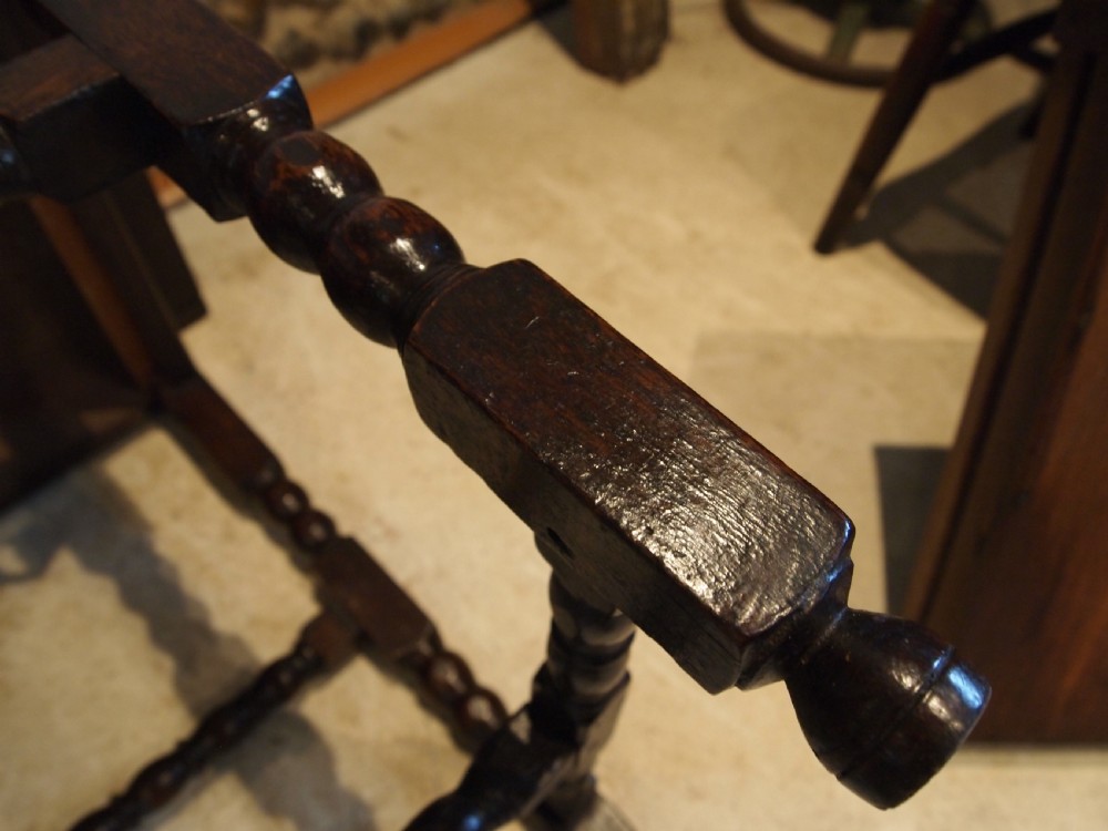 Table Charles II Oak side hall lowboy c1680 View IX