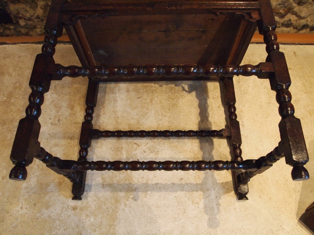 Table Charles II Oak side hall lowboy c1680 View X