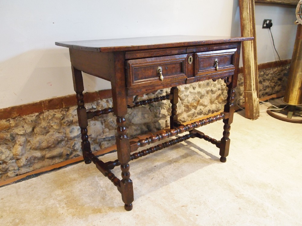 Table Charles II Oak side hall lowboy c1680 View XIII