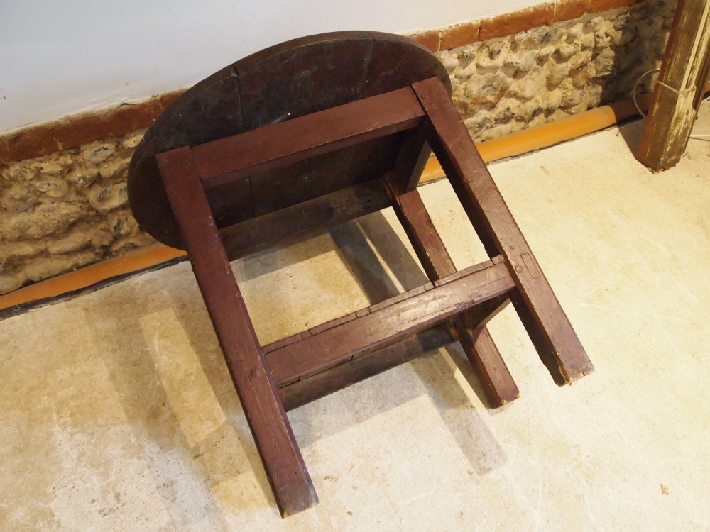 Table rare Irish cricket or tavern table Pine c1820 View VIII