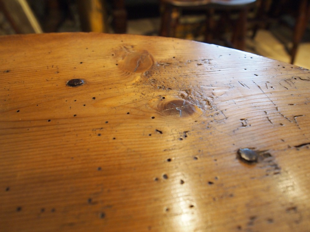Table rare Irish cricket or tavern table Pine c1820 View XIV