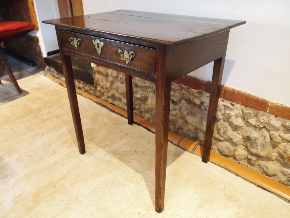 Table lowboy George III Oak side hall lamp c1770 View X