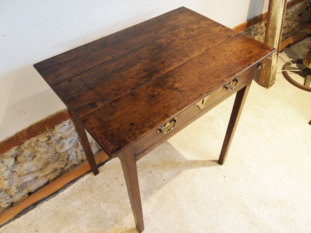 Table lowboy George III Oak side hall lamp c1770 View XI
