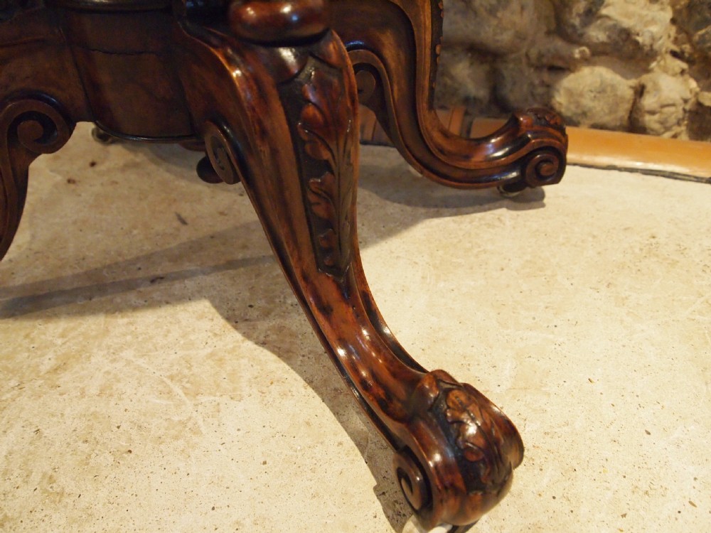 Table stunning hall side lamp console card Victorian burr Walnut c1870 View IX