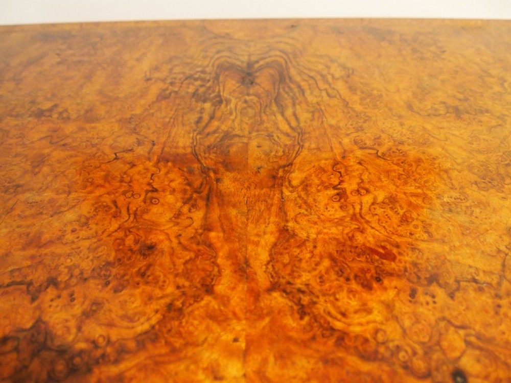 Table stunning hall side lamp console card Victorian burr Walnut c1870 View XIV
