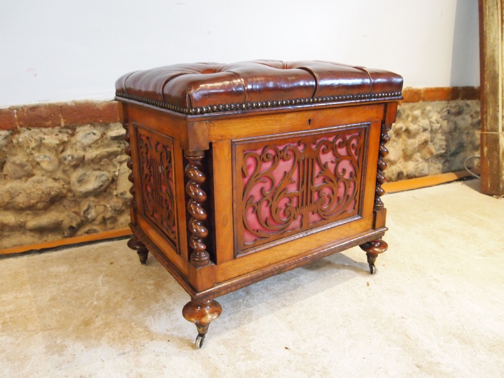 Stool Canterbury Victorian Walnut Druce & Co c1870 View VI