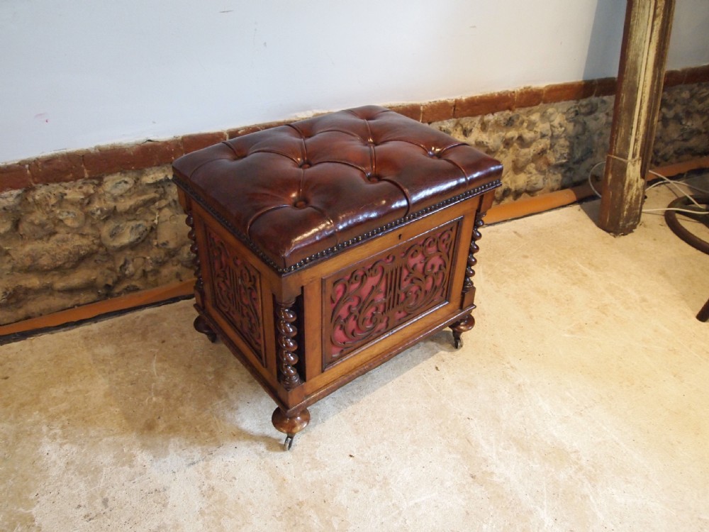 Stool Canterbury Victorian Walnut Druce & Co c1870 View VII