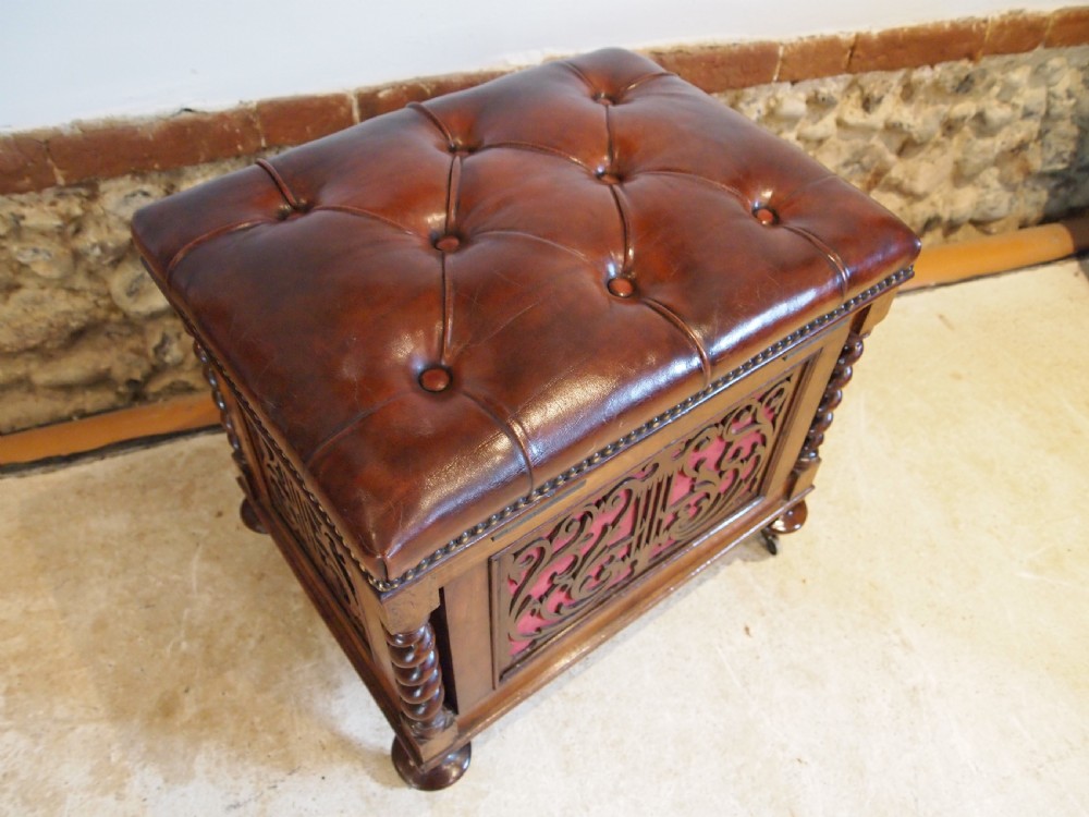 Stool Canterbury Victorian Walnut Druce & Co c1870 View VIII