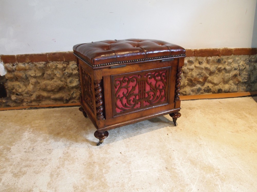 Stool Canterbury Victorian Walnut Druce & Co c1870 View IX