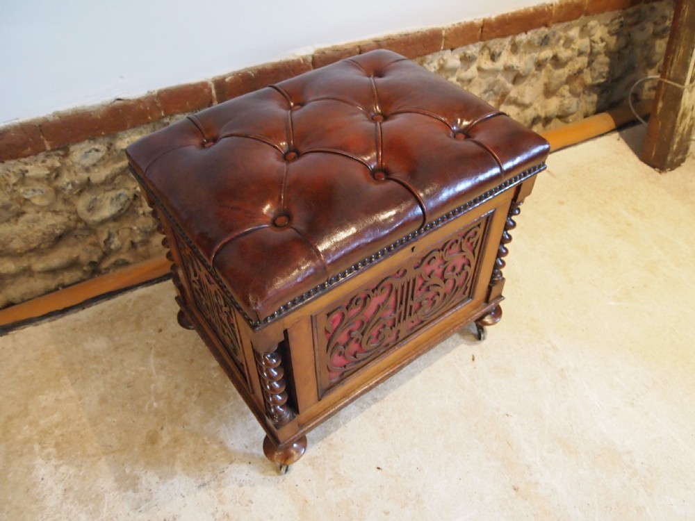 Stool Canterbury Victorian Walnut Druce & Co c1870 View X