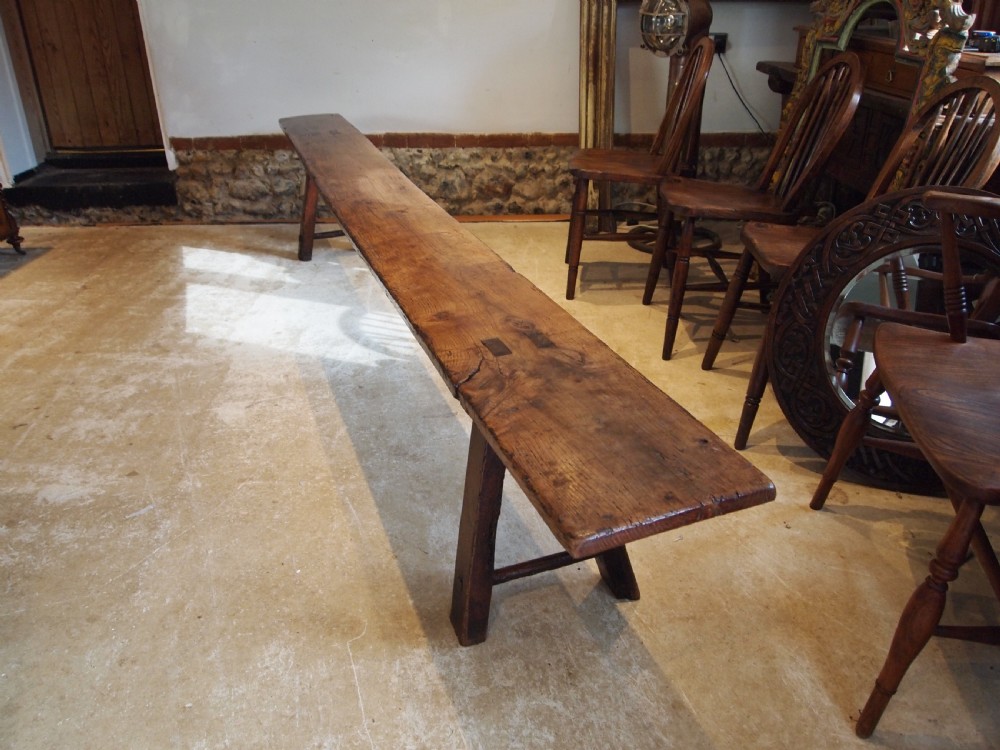 Bench outstanding rare George III Refectory  settle Elm c1790
