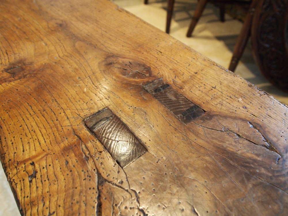 Bench outstanding rare George III Refectory  settle Elm c1790 View II