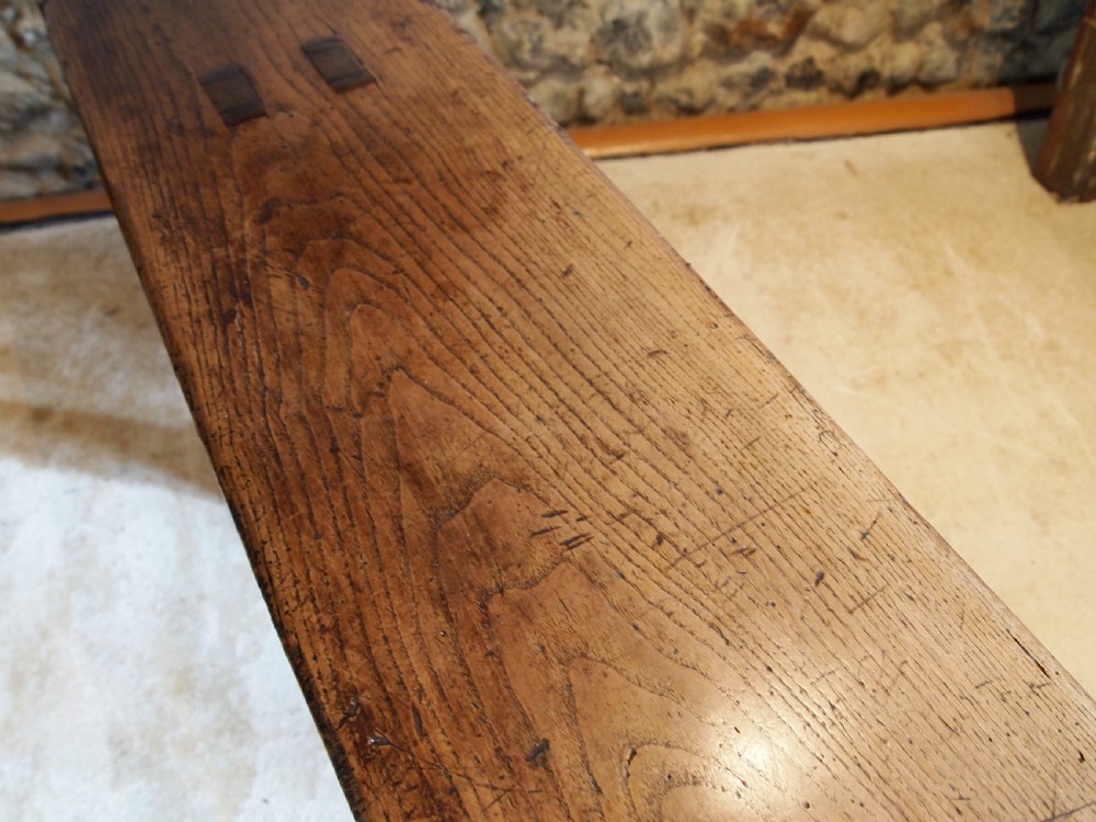 Bench outstanding rare George III Refectory  settle Elm c1790 View V