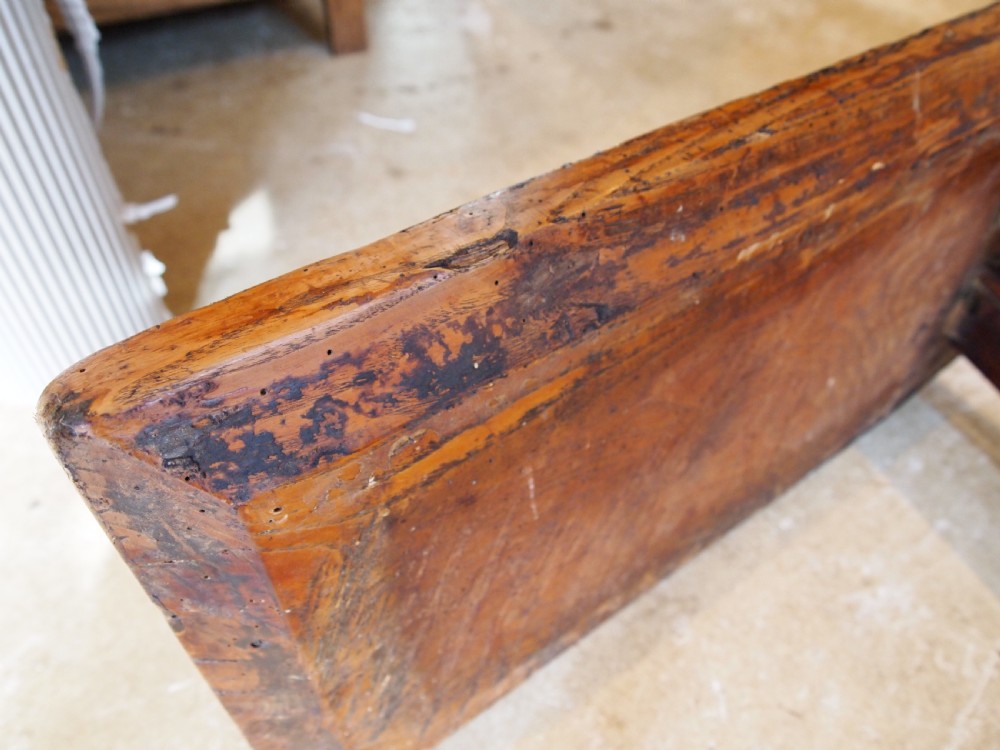 Bench outstanding rare George III Refectory  settle Elm c1790 View VI