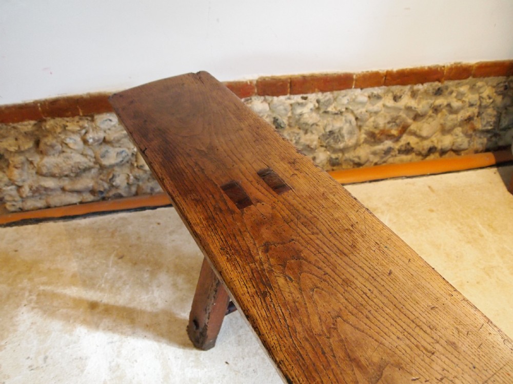 Bench outstanding rare George III Refectory  settle Elm c1790 View VII