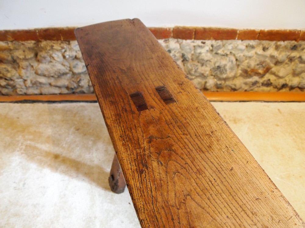 Bench outstanding rare George III Refectory  settle Elm c1790 View XII