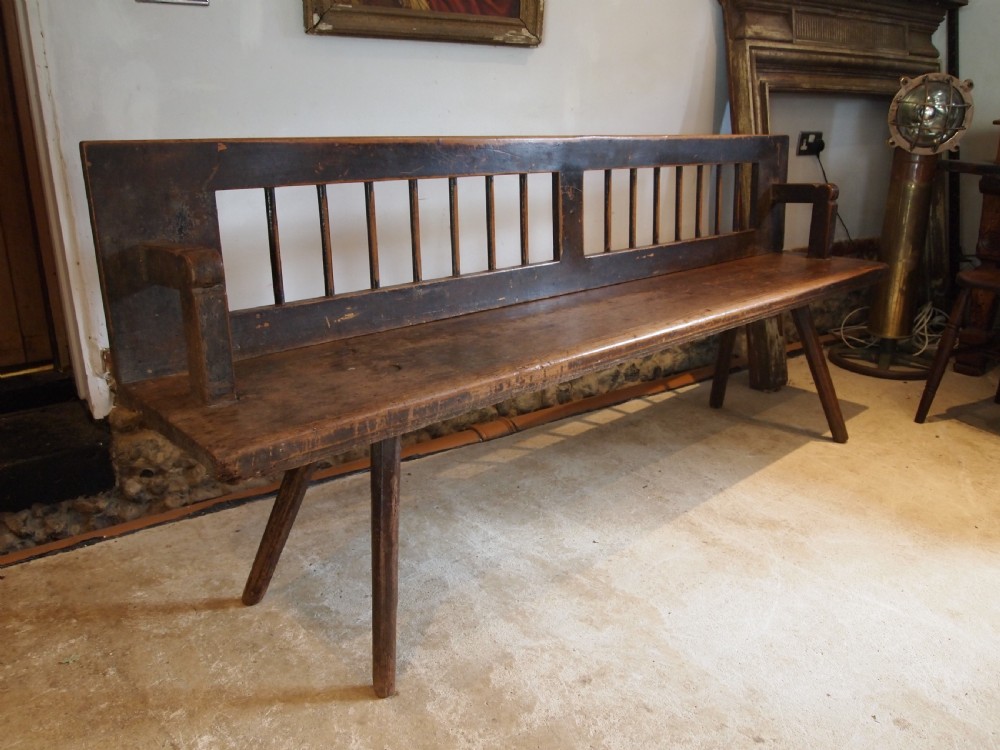 Bench wonderful European settle Pine Victorian period c1870
