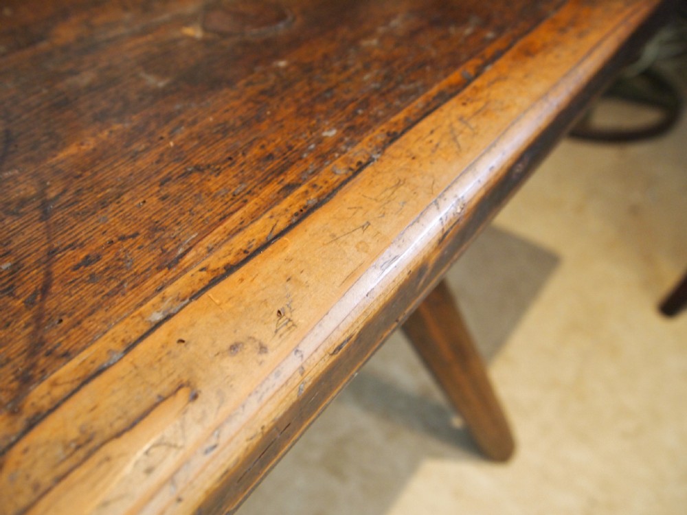 Bench wonderful European settle Pine Victorian period c1870 View V