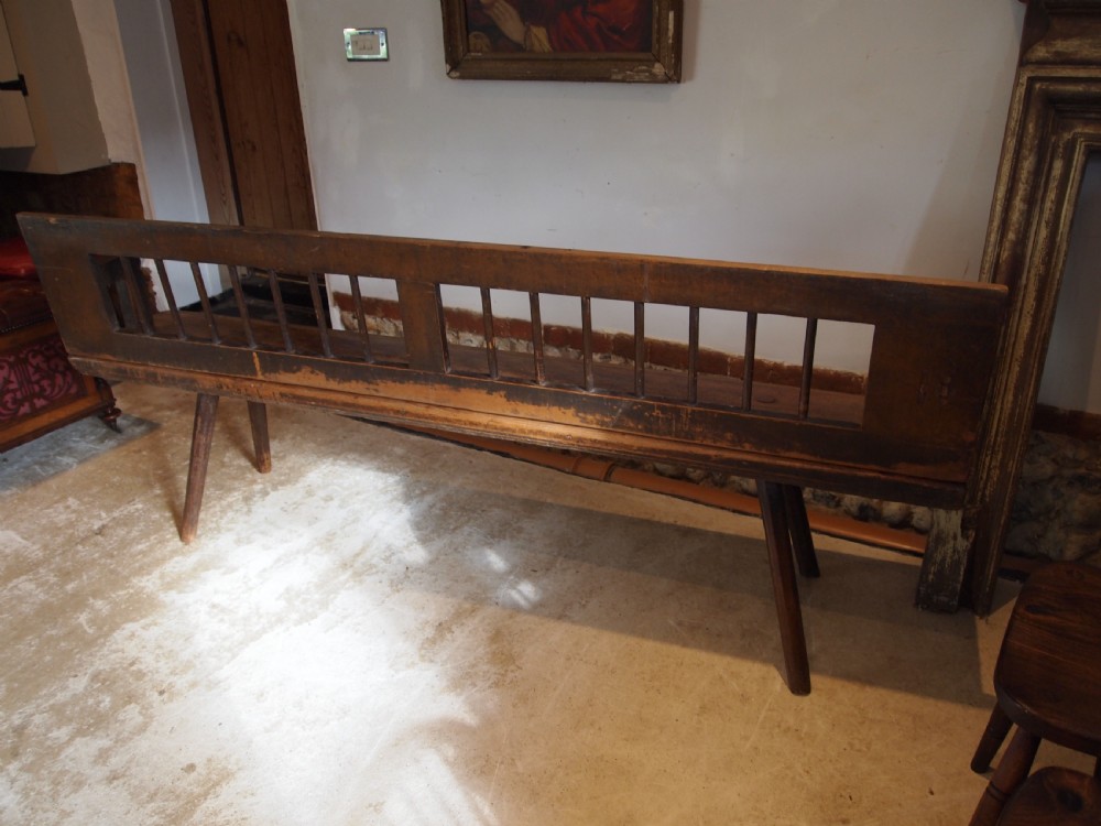 Bench wonderful European settle Pine Victorian period c1870 View VIII