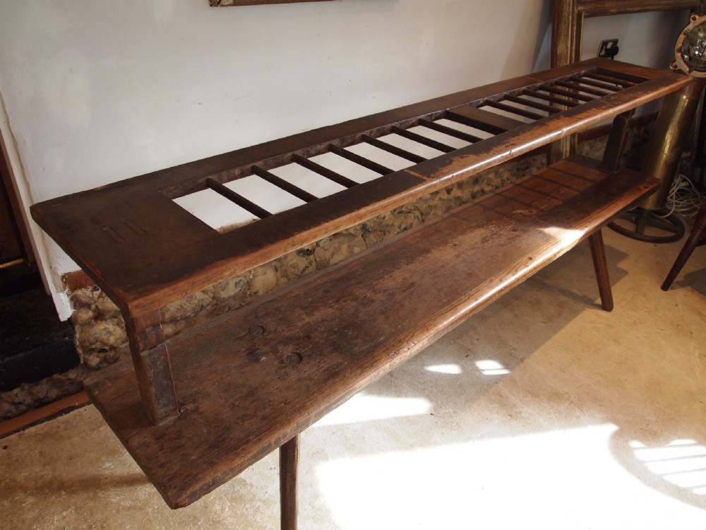 Bench wonderful European settle Pine Victorian period c1870 View IX
