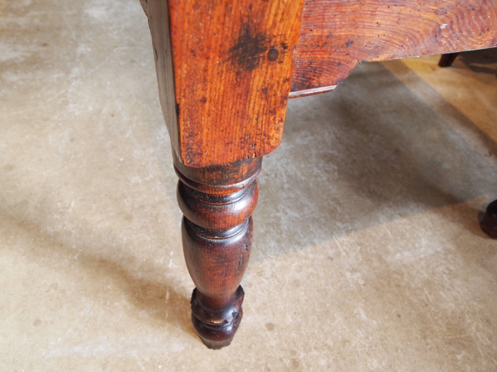 Table rare remarkable Elm Ash refectory farmhouse large dining c1840 View VI