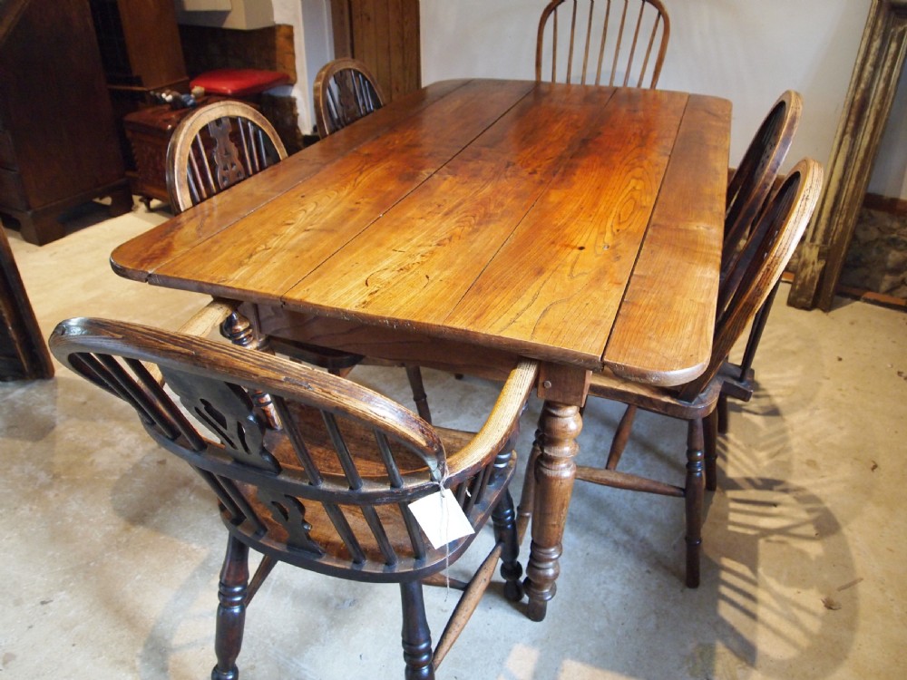 Table stunning rare Elm refectory West Country George IV c1820 View III