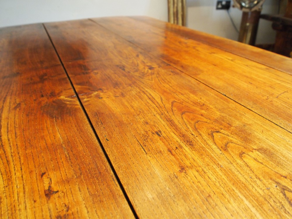 Table stunning rare Elm refectory West Country George IV c1820 View VII