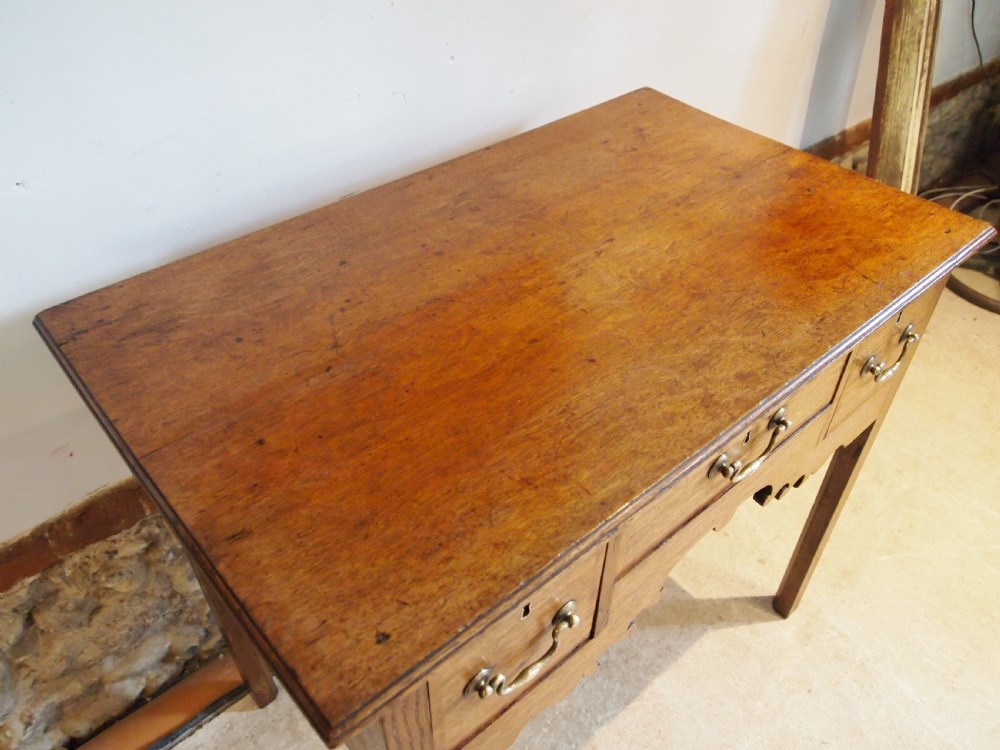 Table lowboy George III Oak side hall lamp console c1790 View V