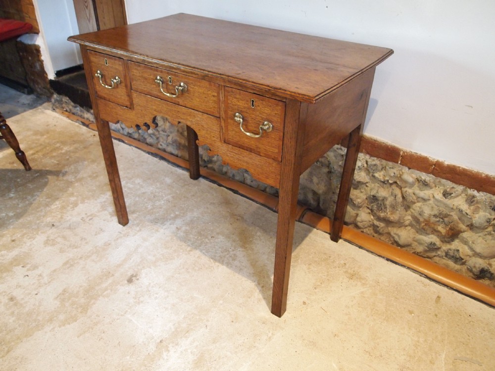 Table lowboy George III Oak side hall lamp console c1790 View VIII