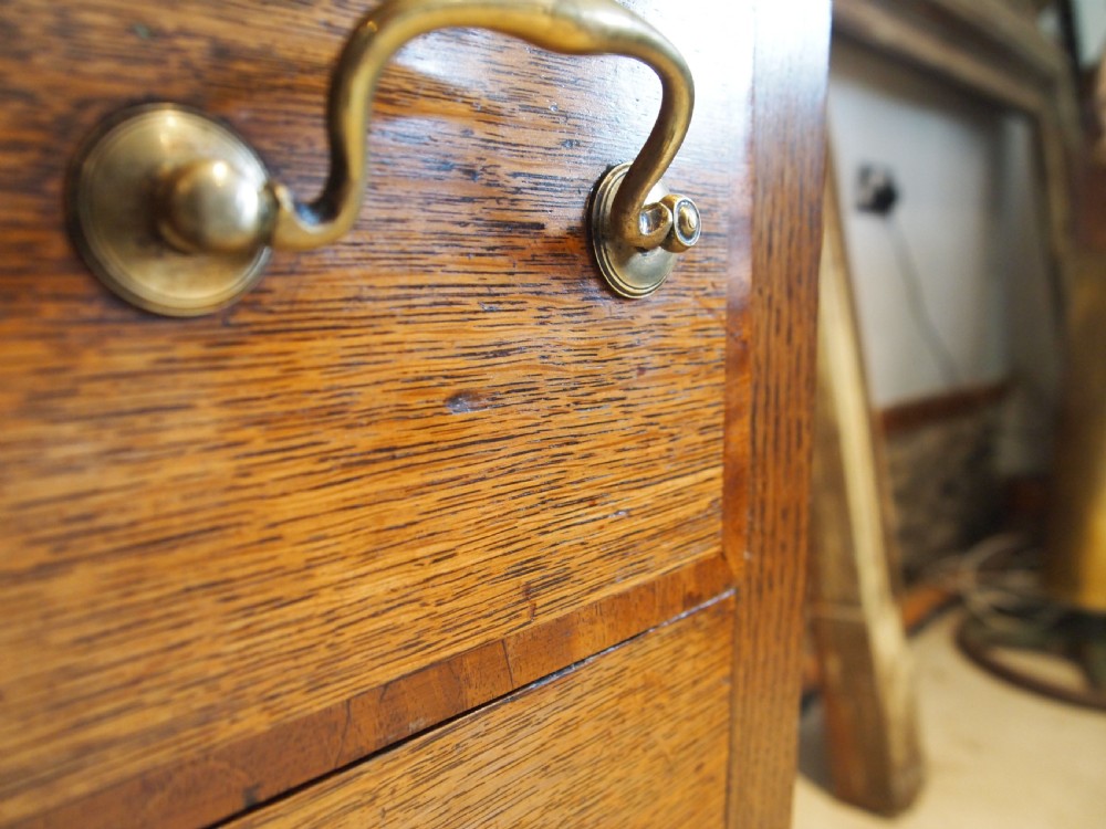 Table lowboy George III Oak side hall lamp console c1790 View X
