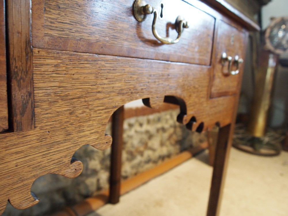 Table lowboy George III Oak side hall lamp console c1790 View XI
